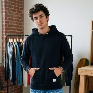 IRON & RESIN Black Pullover Hoodie Jacket Top   Mens Size Medium